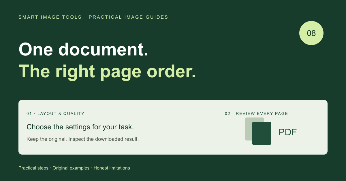 Combine Images into a PDF: Page Order, Quality and File Size