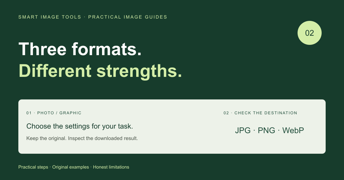 JPG, PNG or WebP: Choose the Right Format for Your Image