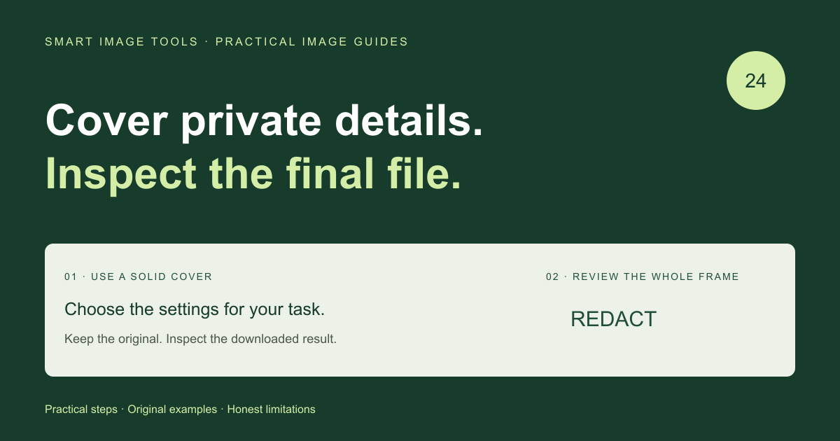 Redact a Screenshot: Solid Covers, Selection Bounds and Final Checks