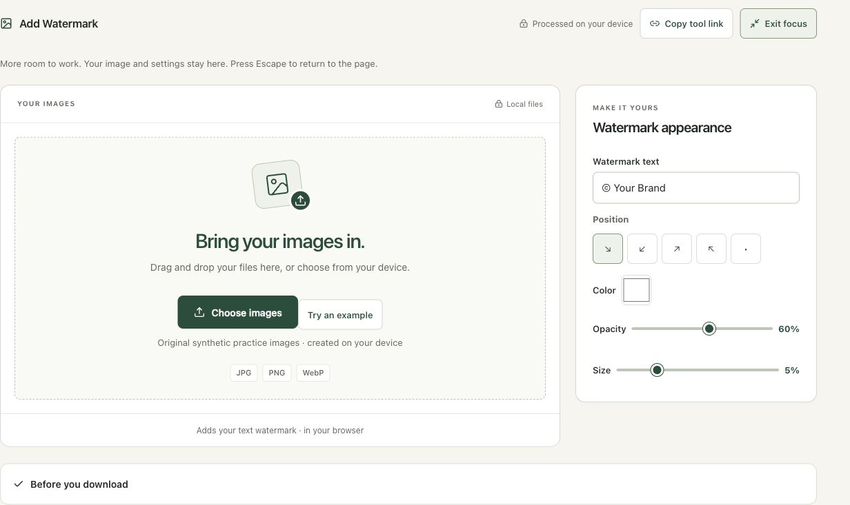 Step 1: Open Add Watermark and choose an accurate label in the actual add watermark workspace