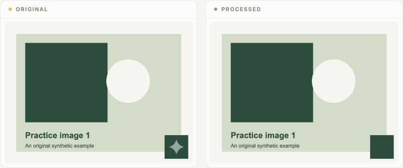 Step 3: Inspect the pixels that visibly changed in the actual gemini watermark remover workspace