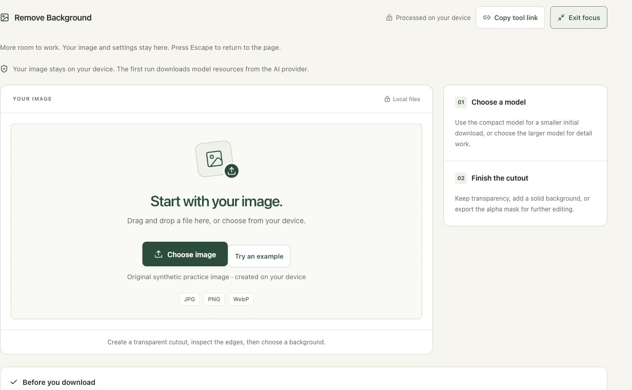 Step 1: Open the AI cutout workspace and choose a clear subject in the actual remove background workspace