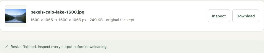 Step 2: Load the photograph and check the source dimensions in the actual resize workspace