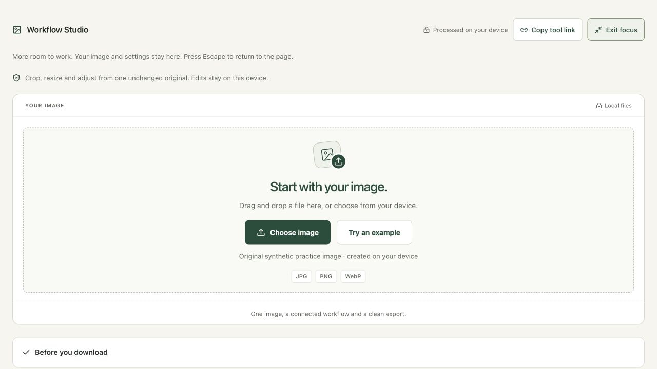 Open the original and define the destination in workflow studio on localhost